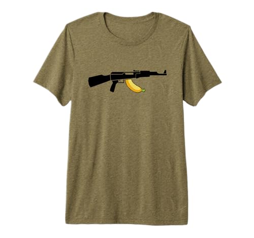 Banana Clip Gun Lover Firearm cute funny gift American AK 47 Premium Tri-blend T-Shirt