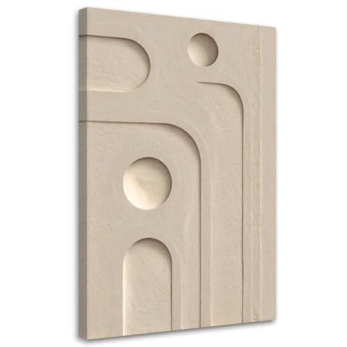 Lienzo abstracto geométrico con efecto relieve 3D para decoración moderna 2