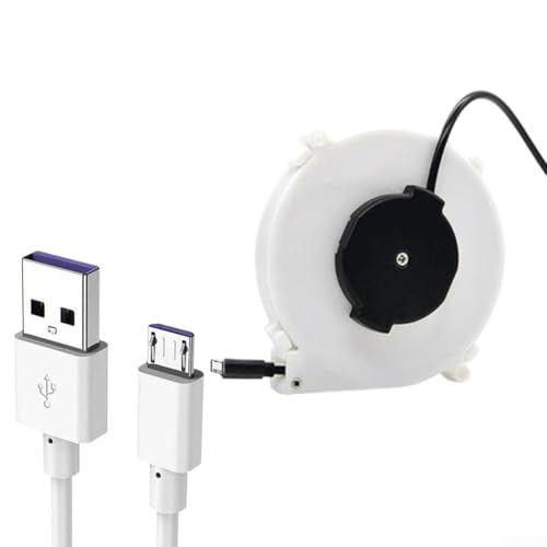 Enrouleur de cordon d'alimentation rétractable automatique, enrouleur de câble USB portable, enrouleur de câble d'extension rétractable pour camping et extérieur (1,2 m de type C)