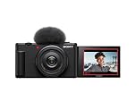Sony Vlog camera ZV-1F di | Fotocamera digitale (schermo orientabile, video in 4K, slow motion, funzionalità per vlog) - Nera