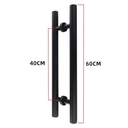 Poignée de porte en acier inoxydable noir robuste 60 cm bureau - 4
