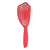 Bio Haarbürste, Bürste ohne Ziepen, Entwirrbürste geeignet für Locken & lange Haare von Damen, Herren & Kinder, Kopfhaut Massagebürste, Nachhaltige Lockenbürste, Hair Brush (Red, 24.5X8.7CM)