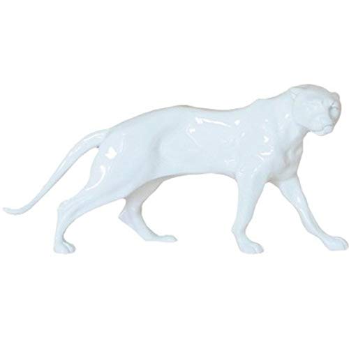 Panthère blanche figurine déco salon chic pour habiller une étagère moderne 26cm