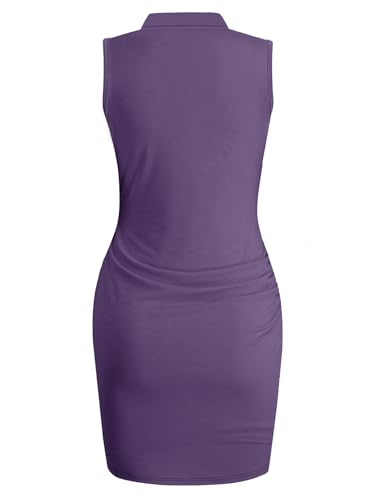 Image of AUXDIO Women Summer Bodycon Dresses Casual Tank Sleeveless Ruched Wrap 2026 Party Club Mini Dress
