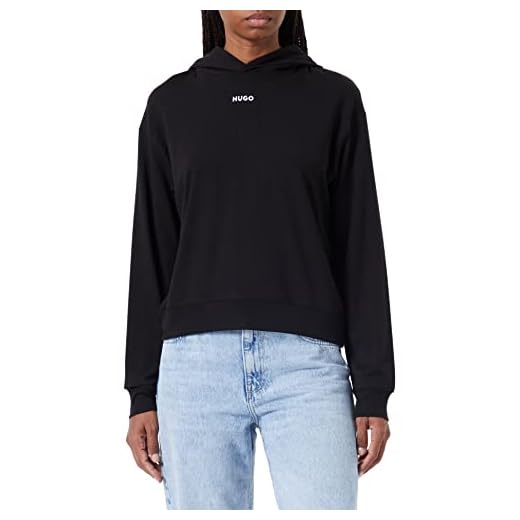 HUGO Women's Shuffle_Hoodie Loungew - Sudadera con Capucha para Mujer (Talla L), Color Negro, Negro1, L