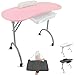 Beltom® Tavolo Manicure Professionale Pieghevole con CASSETTO E Cuscino POGGIA Polsi + Borsa PESA Solo 9,5 kg - Dimensioni 98x44x77 CM. - RICOSTRUZIONE Unghie Estetista Nail Art ONICOTECNICA - Rosa