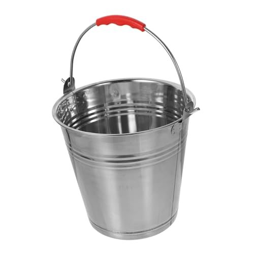 Gatuida Balde Metálico Multifuncional para de Cubo de Hierro para Barbacoa Compacto y Ligero con Diseño Antideslizante para Almacenamiento y Jardinería