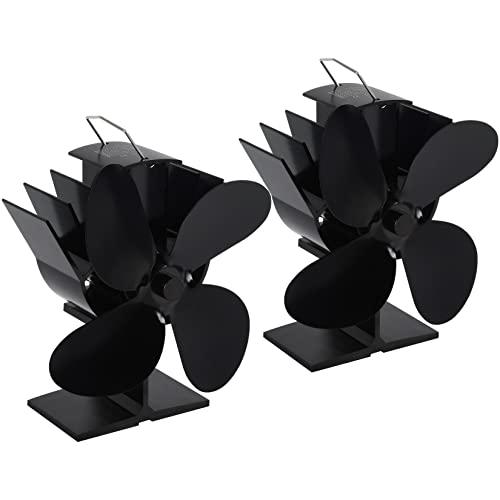 Foedo Heat Powered Stove Fan For Fireplace, 4 Blade Cocoon Fan For Wood Stove Fireplace， Efficiently Circulate Warm Air， 2Pc Wood Stove Fan Heat Powered(Set Of 2) #TOP5