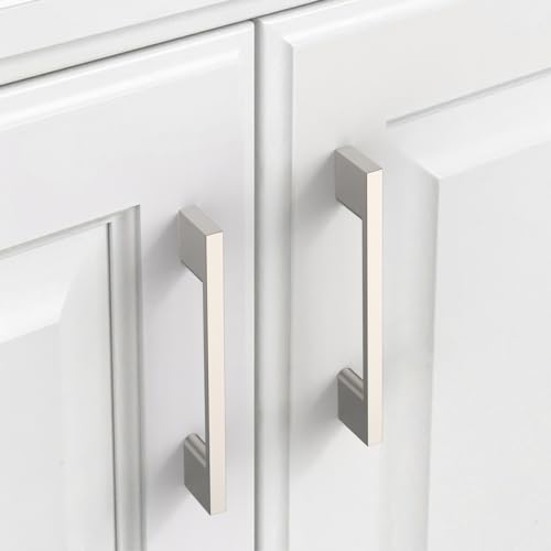 9BUILD 10 Pack Brushed Satin Nickel Cabinet Pulls 3.75 Inch Satin Nickel Kitchen Cabinet Handles, Cabinet Hardware for Cupboard Drawer Pulls by 9BUILD - Used condition - Image 2