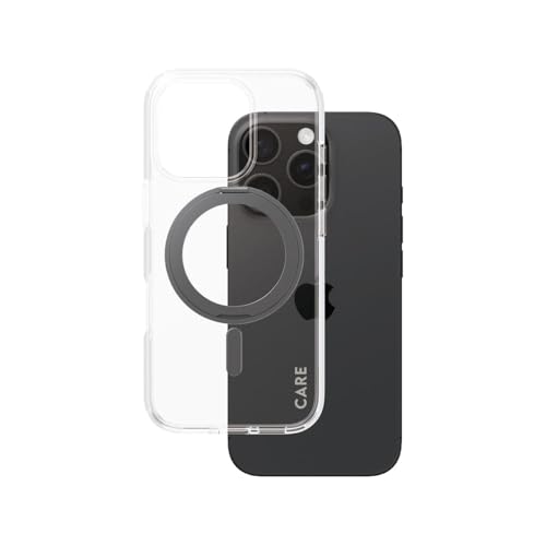 Coque PanzerGlass CARE avec béquille pour iPhone 16 Pro noir protectrice