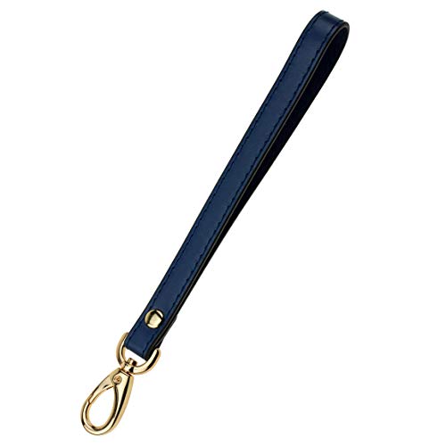 Allzedream Wristlet Strap Genuine Leather Replacement Clutch Purse Key Wrist Lanyard (Blue)