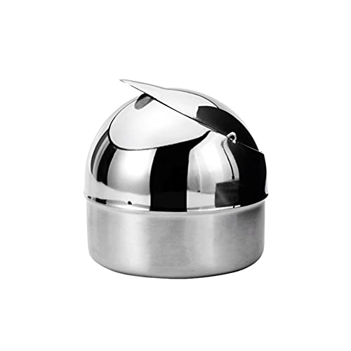 Surakey Car Ashtray, Stainless Steel Windproof Cigarette Ashtray, Portable Smokeless Self Extinguishing Ash Tray with Flip Lid, Travel Cigarette Holder for Most Car Cup Holder (Type 1)