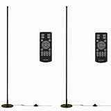 VENTOTA フロアライト フロアタンド リモコン付き スタンドライト 照明 LED 間接照明 おしゃれフロアランプ 調光調色 フットスイッチ搭載 モダン フロア－スタンド 148cm Liio-T BK ｜２個 (ブラック｜２個)