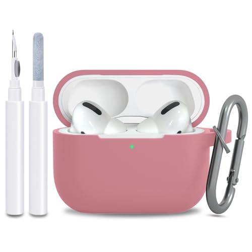 Image of for AirPods Pro 2nd 1st Generation Case Cover with Keychain, Protective Soft Silicone Skin Accessories for Apple AirPods Pro Charging Case 2022 /2019, Front LED Visible, Bean Pink