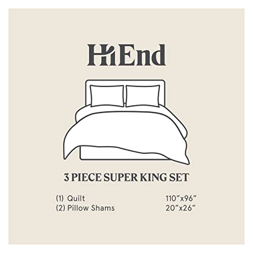 Hiend Accents Satin Channel 3 Piece Quilt Set With Pillow Shams, Super King Size, Black Solid Color, Classic Modern Style Luxury Bedding, Lightweight Silky Bed Set, 1 Quilt And 2 Pillowcases #TOP4
