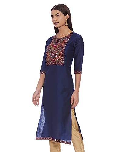 Image of Diverse Women's Cotton Blend Regular Straight Kurtis