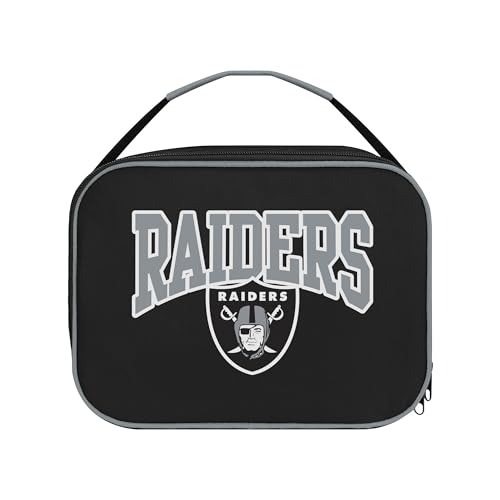 FOCO NFL Unisex-Adult Officially Licensed Wordmark Team Color Big Logo Football Zip Closure 7L Lunch Bag - Las Vegas Raiders