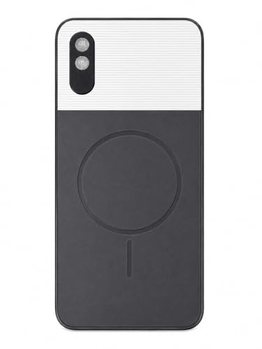 Image of Bintage Mac Safe Design Hard Slim Back Case | Soft Border Camera Protect | Dual PU Leather Finish Back Cover Compatible for MI REDMI 9i Sport - White & Black