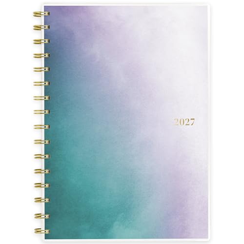 Agenda semanal 2027 con doble vista de organización en diseño niebla degradado Mead Cambridge