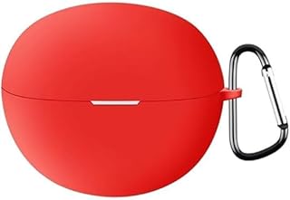 جراب حماية متوافق مع سماعات ريلمي بودز T110، غطاء ناعم ورفيع للغاية ومضاد للسقوط ومضاد للصدمات من السيليكون لسماعات ريلمي بودز T110- (احمر)