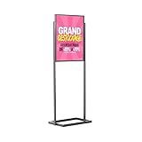  Porte-affiches/Porte-messages de sol Info-Displays® sur pied - Slide-in Gris Alu B2 - Utilisation intérieure uniquement