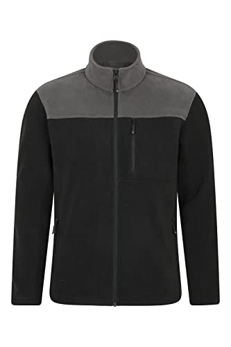 Mountain Warehouse Buchanan Paño Grueso y Suave Mens - impermeabilice Toda la Chaqueta de la estación, suéter de sequía rápido, Capa de Breathable Mens, Invierno Gris Oscuro M Cover