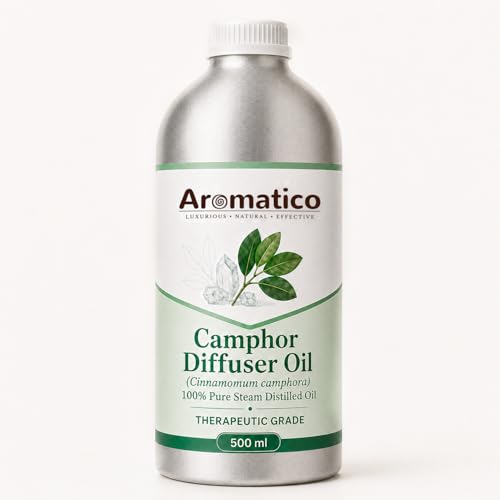 Image of Aromatico Camphor Diffuser Oil for Home Fragrance, Premium Aromatherapy Diffuser Oil, Fresh Camphor Aroma for Diffusers | Potpourri and Room Oil - 500 ml