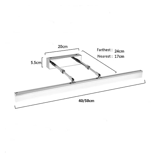 Applique miroir LED rétractable et anti-buée pour une installation facile