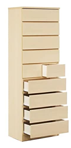 Amazon｜日本製 スリム 幅60cm 9段タワーチェスト ハイチェスト 完成品