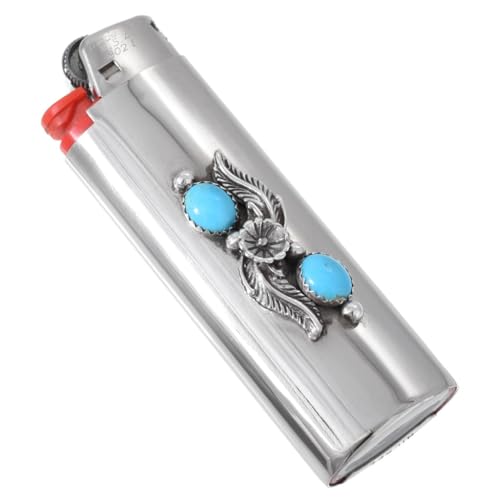 Navajo Turquoise Silver Lighter Case Cover for Disposables Great Southwest Western Smokers Gift 0008
