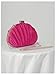 QWINEE Women's Shell Shaped Clutch Purse Ruched Mini Crossbody Bag Elegant Evening Handbag with Chain Strap Hot Pink One Size