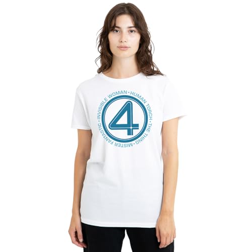 T-Shirt Femme Marvel Fantastic Four Blanc Idéal pour Vos Sorties Pop Culture