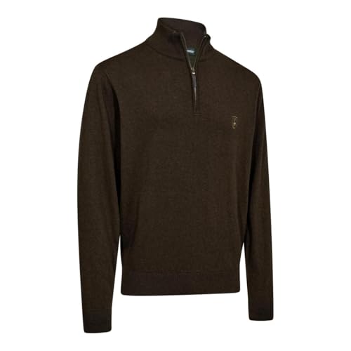 Harrington ½ Zip Knit Jumper Large Brown