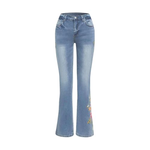 Jeans for Women High Waisted Wide Leg Jean Frayed Retro Straight Leg Skinny Stretch Ripped Denim Pants4