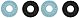 Fender 990681502 Monogramm Strap schwarz/grau/blau, XL STRAP BLOCKS« Gurtsicherungs-System - 4er Pack - Farbe: Schwarz/Daphne Blue, 990819010