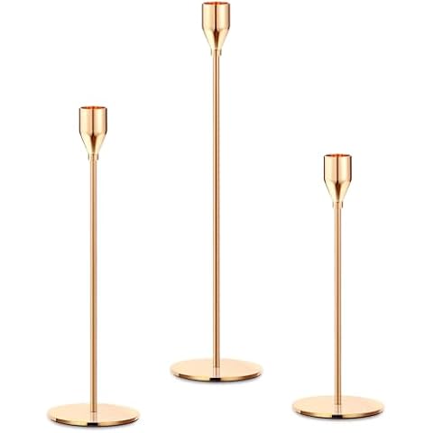 MIVITOOM Set of 3 Gold Candle Holders Cover