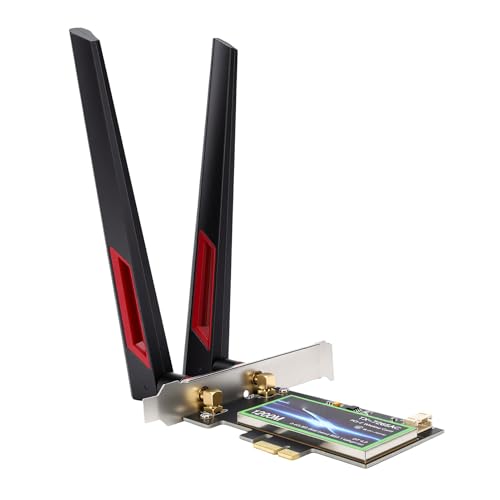 Zunate 7265AC Tarjeta WiFi PCIe, Adaptador de Red Bluetooth 4.2 de Doble Banda 1200Mbps con Antenas Duales de 10dBi para PC Windows 7, 8, 10, 11 miniatura 1