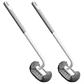 CATIEBYE 2pcs Toilet Bowl Brushes with Long Handle and Soft Bristles, Curved Hanging Wall-Mounted Design for Bathroom Toilet Cleaning and Scrubbing, Gray