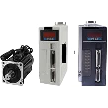 Servo Motor 80ST-M04025 220V 1000W AC Servo Motor 4N.m 2500RPM 1KW Single-Phase AC Drive Permanent Magnet AASD-20A Matched Driver.White Without Brake