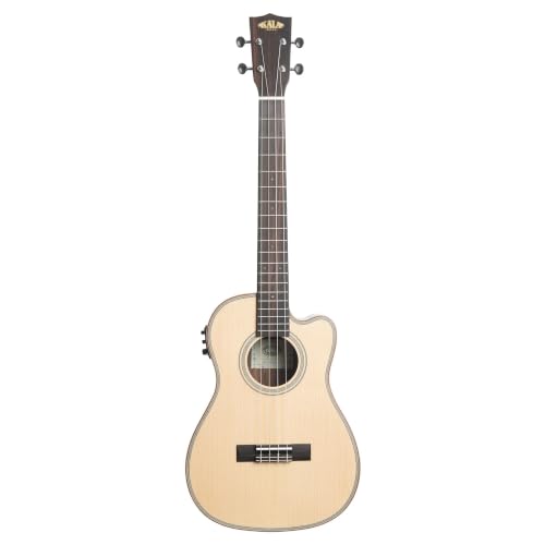 Kala Solid Spruce Striped Ebony Cutaway