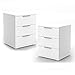VICCO Nachtschrank Kommode Nachttisch Schrank Schublade Ablage Schlafzimmer (Weiß 2er Set)