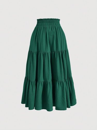 Women's Elegant Casual Solid Color Skirt Autumn Long Skirts3