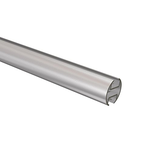 Flair Deco 11092002-1233 Interno Corri Profil Diametro 20 mm per Bastone 120 cm Colore Grigio Argento alluminio