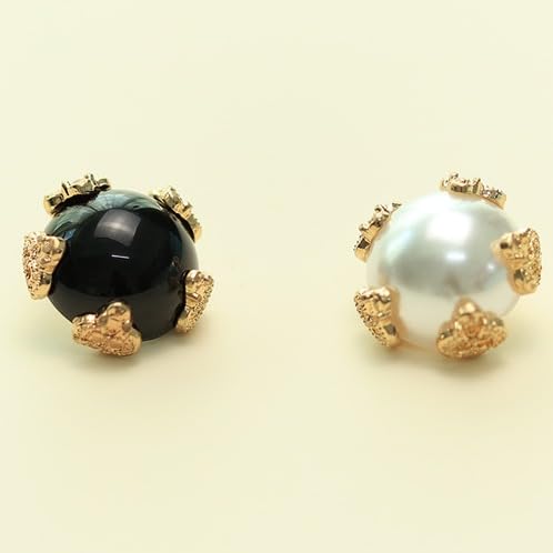bottoni, Confezione da 10 bottoni perlati in bianco e nero, diverse dimensioni for cucire(18mm)