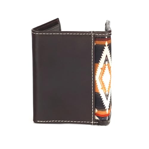 ARIAT Trifold Southwest Fabric Wallet, Brown3