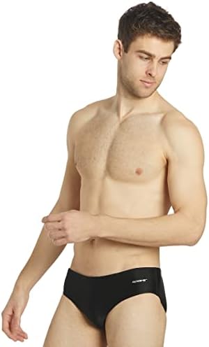 Sporti Solid Swim Brief Swimsuit - Black - 30