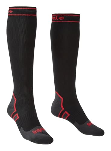 Bridgedale Standard Mens and Hiking-Socks, Black/Red, Large
