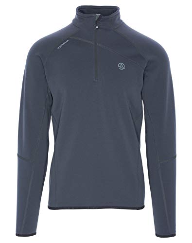 Ternua Magik 1/2 Zip M Camiseta, Hombre, Gris (Whales Grey) / Azul (Duck Blue), S