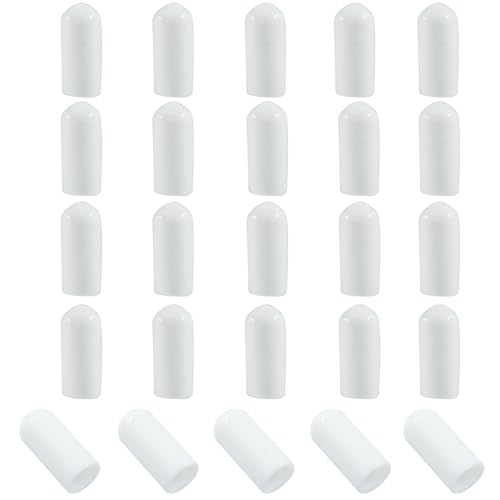 Image of 120 Pcs 6mm Rubber End Caps Bolt Screw Protector, White | PVC Flexible Impact Absorbing, Prevents Scuffs Dust Rust, Fits 6-6.5mm Round Tube Threads, Indoor Outdoor Use
