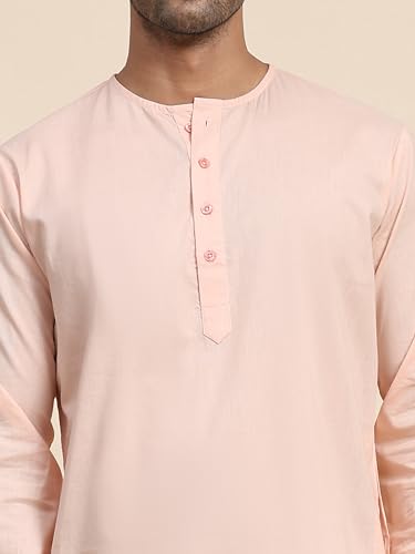 Image of Men's Pure Cotton Solid Kurta Pajama Set Round Neck Casual Yoga Dress